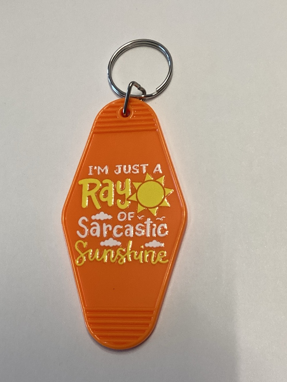 Orange 'Sarcastic Sunshine' Keychain Keyring